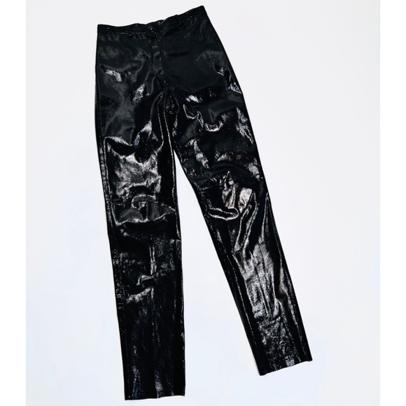 Dero by Rocco D'Amelio NY Womans Psnts Leather Suede Black Leather Pants - Picture 3 of 12